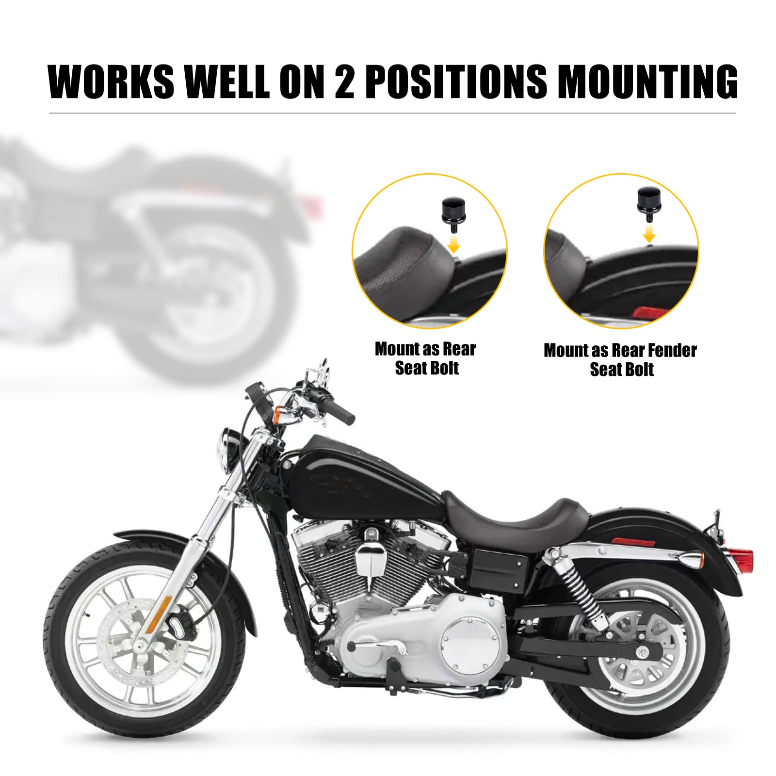 Hutexico Street Glide Sportster Seat Bolt For Harley, Motorcycle Rear Fender Knurled Screw For Dyna Sportster Softail Road Glide Street Touring King Cvo Electra Iron 883 Bob 1996-2023