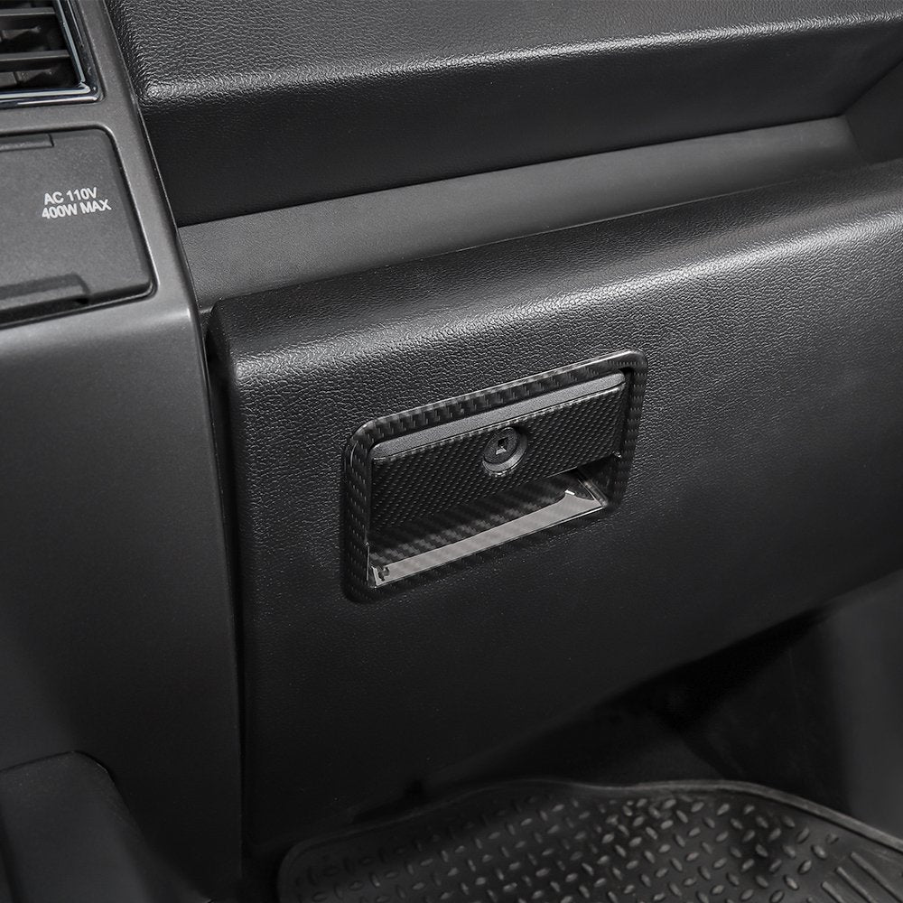 Voodonala For Ford F150 2015-2020 Carbon Fiber Black Style Co-Pilot Organizer Storage Box Control Cover For Ford F150 2015-2020
