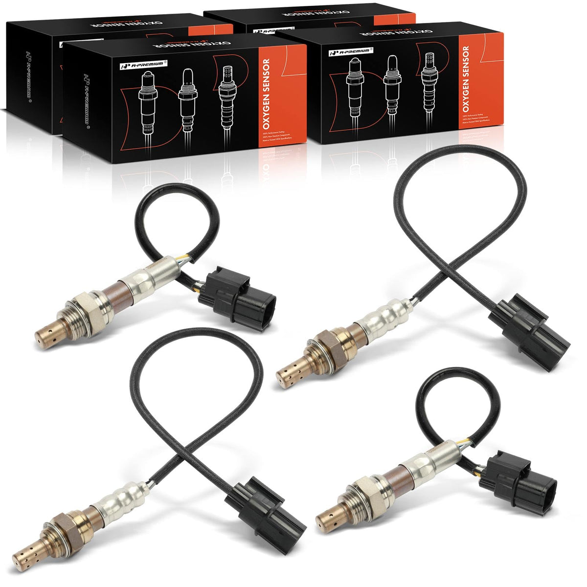 A-Premium 4-PC Set O2 Oxygen Sensor Compatible with Honda Accord 2010-2011, Pilot 2009-2013, Odyssey 2011-2013, Ridgeline, Cross