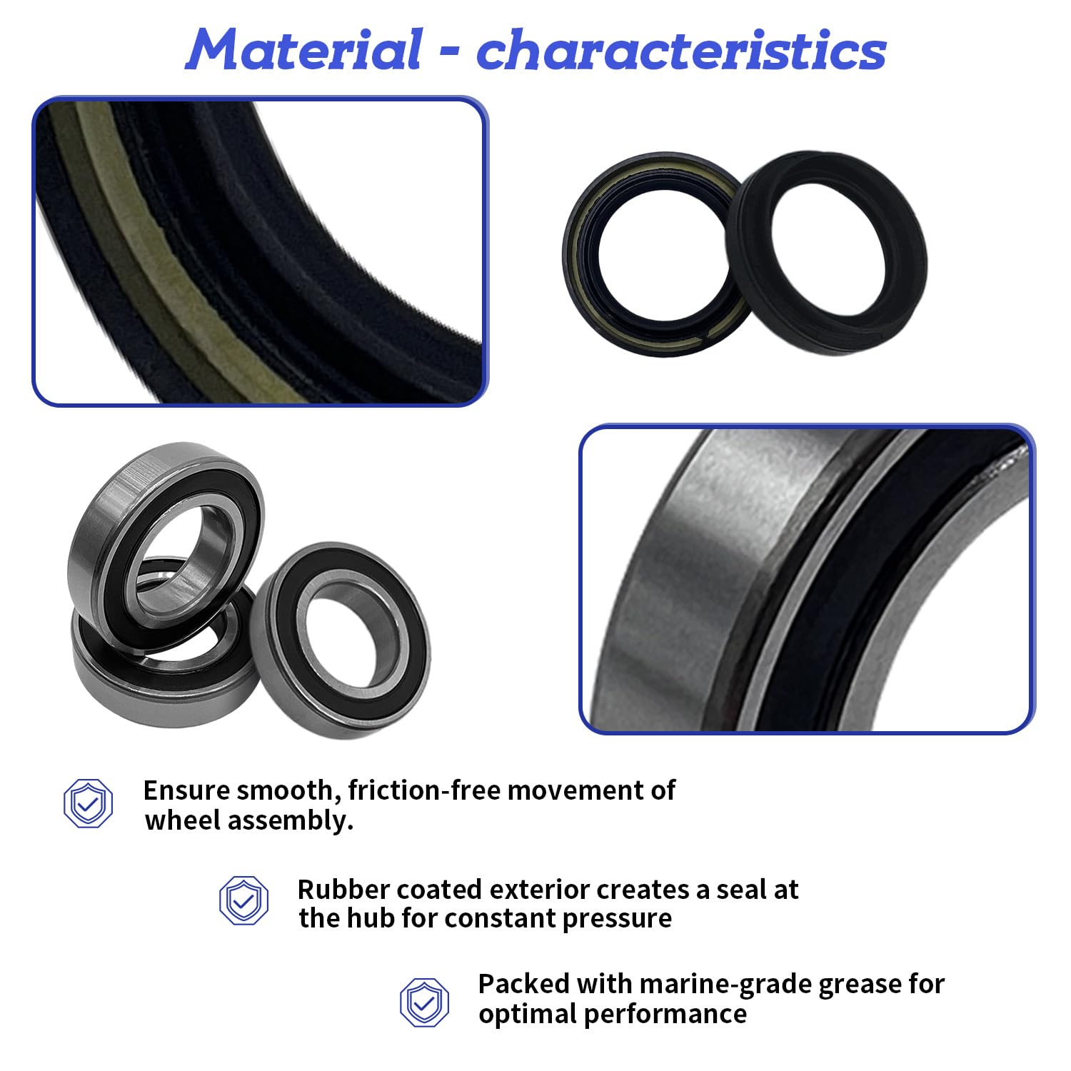 Biglknm Front Wheel Bearing Seal Kits For Yamaha Rhino 450 660 700 Grizzly 400 450 Big Bear 350 400 Kodiak 400 450 Wolverine 350 400 Repalce # 93106-38046-00/90201-16804-00