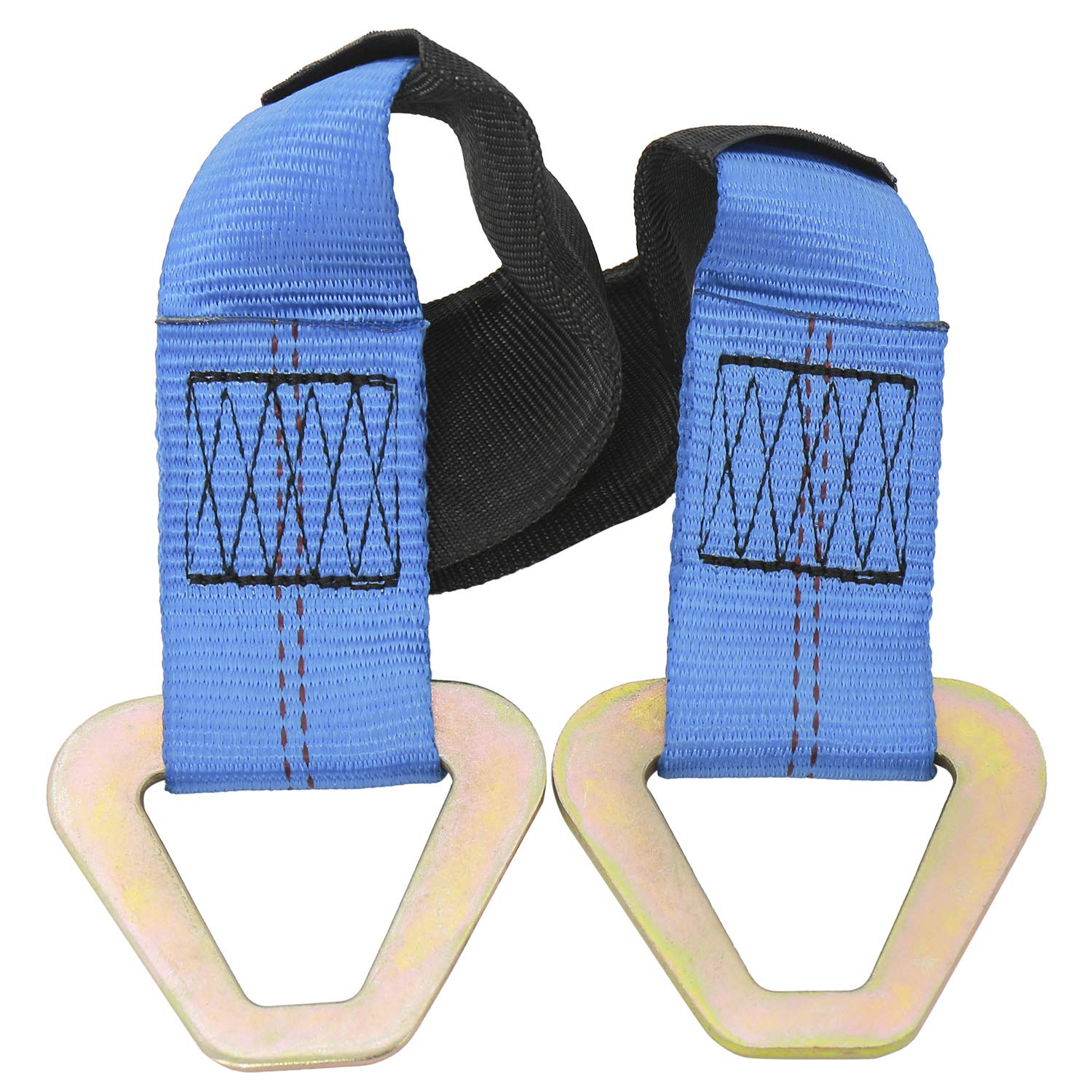 Novelbee 4 Pack Of 24 X 2'' Axle Strap With Protective Sleeve And D-Ring For Securing Car Transport (Blue)