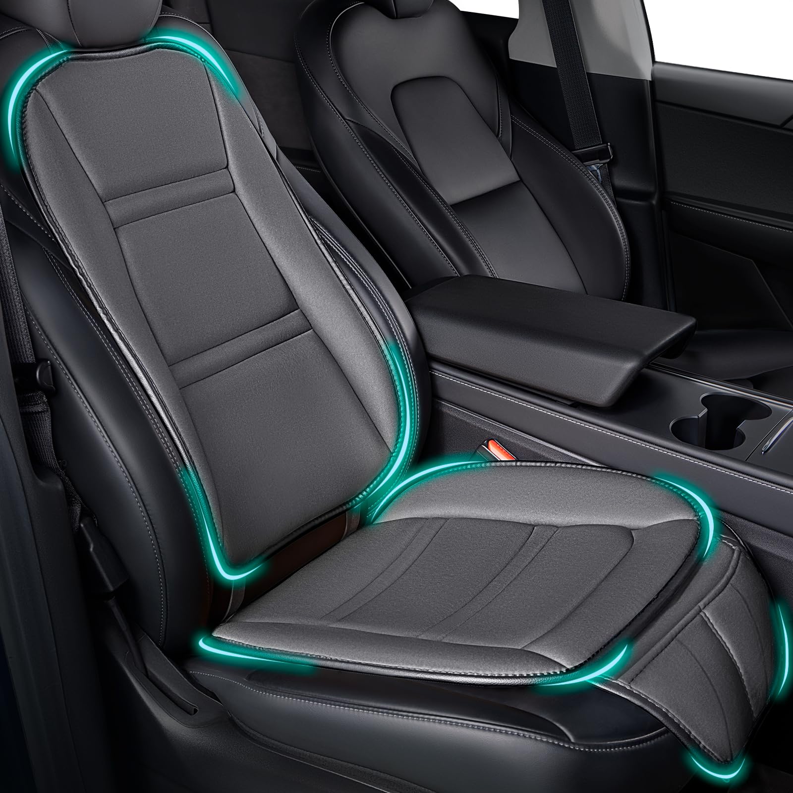 SKYJDM Car Seat Cushion with Back Support Set, Memory Foam Car Cushion with Lumbar Support Pillow, Non Slip Seat Cushion Ergonom