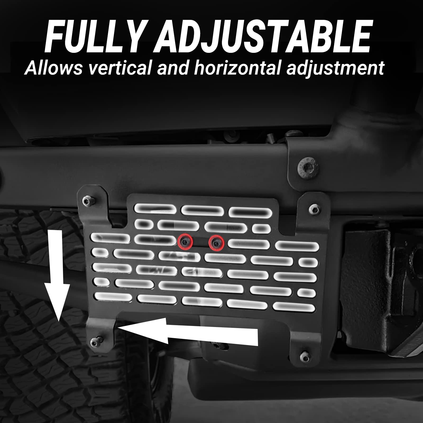 Klutchtech Bronco License Plate Holder 2021-2024, Front Plate Frame For Modular Steel Bumper Compatible With Bronco Accessories