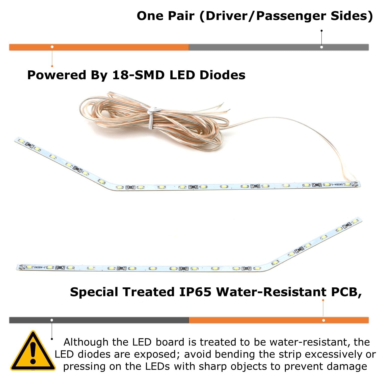 Ijdmtoy Ice Blue Led Background Illumination Kit Compatible With 2017-2021 Ford F250 F350 F450 Super Duty Side Fender Chrome Emb