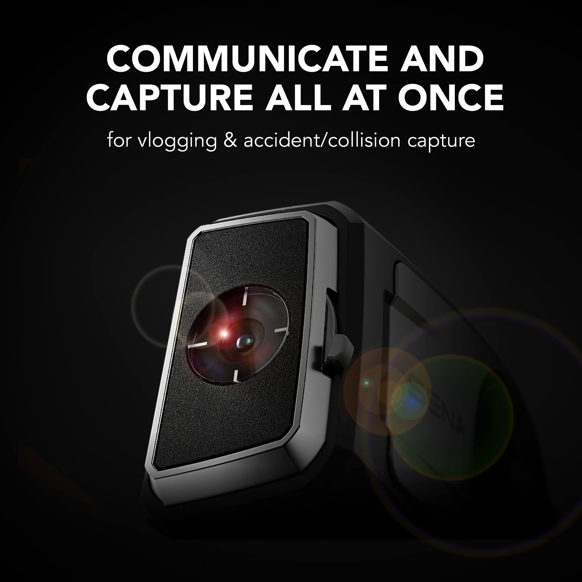 Sena 50C Motorcycle Communication & 4K Camera System With Sound By Harman Kardon Integrated Mesh Communication Headset With Premium Microphone & Speakers,Black