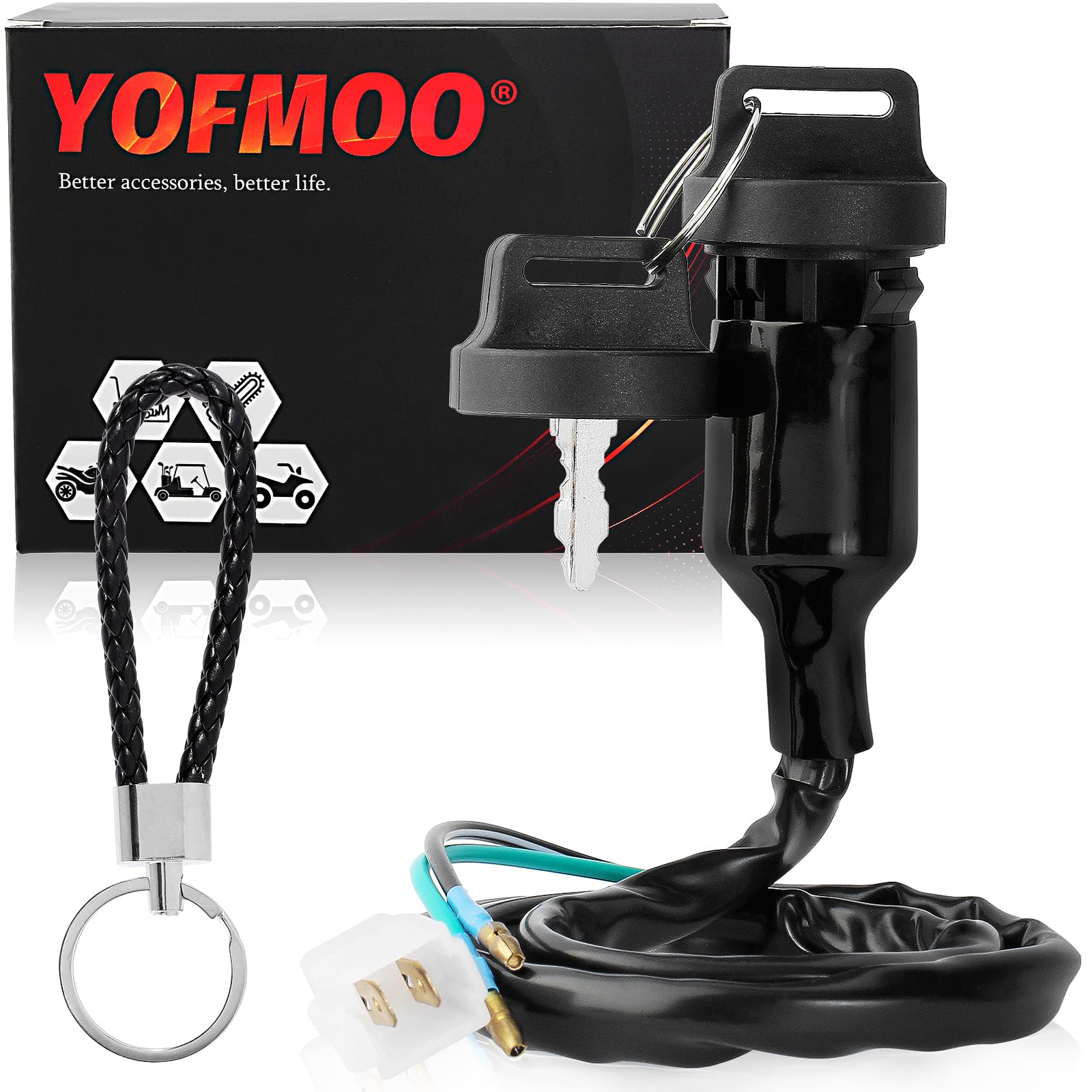 Yofmoo Ignition Key Switch For Big Red Atc250Es 35010-Ha0-680 35010-Ha0-681 35100-Ha0-027 1985-1987 Atv Bike