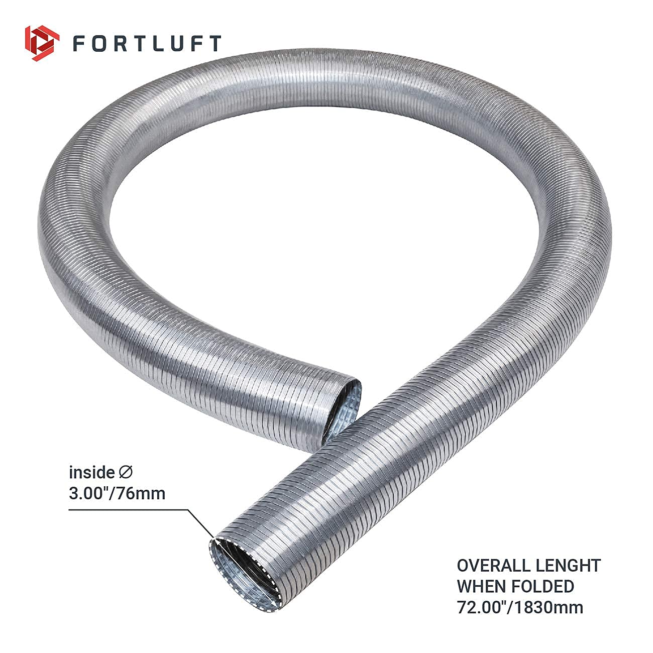 Fortluft Exhaust Flex Connector Pipes & Bellows (Flex Tube, 3.00''X72.00''/76X1830Mm)
