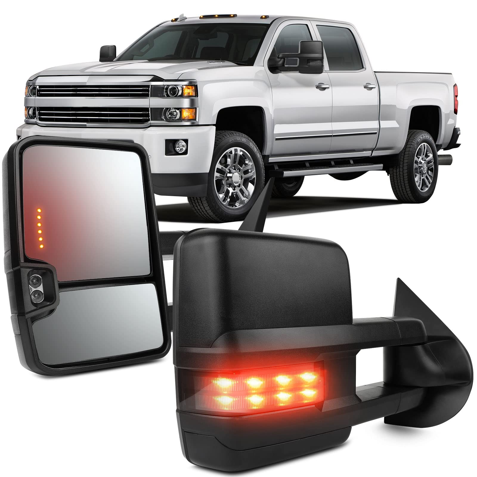 OCPTY Tow Mirrors Towing Mirrors For Gmc C2500 1988-2000 For Gmc 1988-2000 For Chevy For Gmc 1988-2001 For Gmc C/K 1500/2500 Sub