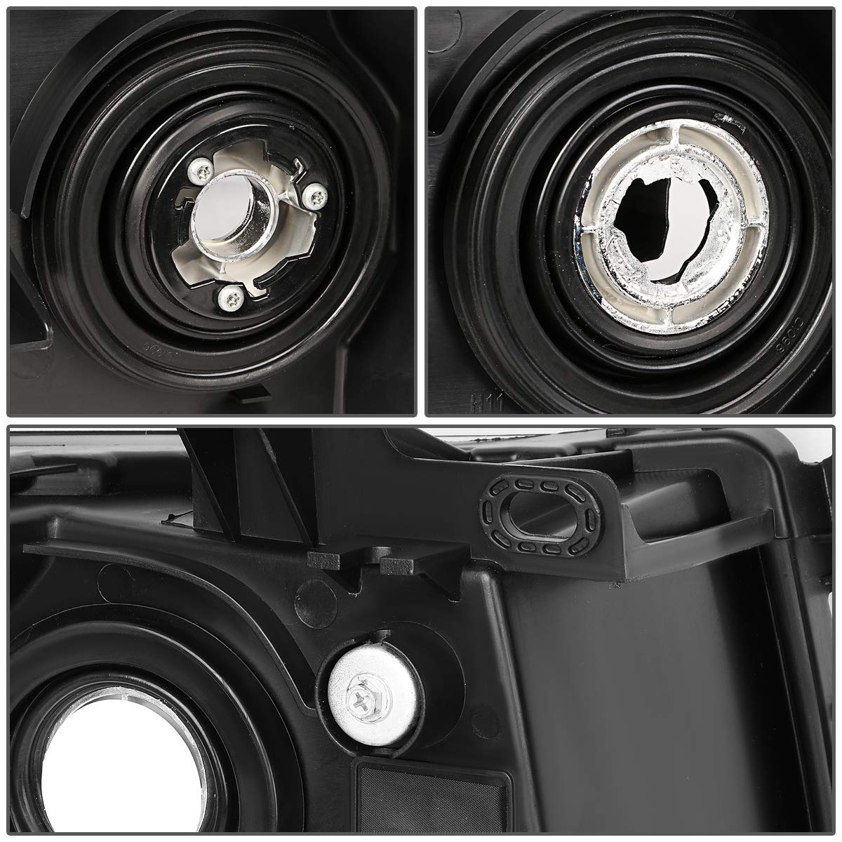 Dna Motoring Hl-Oh-Csil07-Bk-Sm-Am Pair Of Black Housing Smoke Lens Amber Headlights Compatible With 07-13 Silverado 1500/07-14