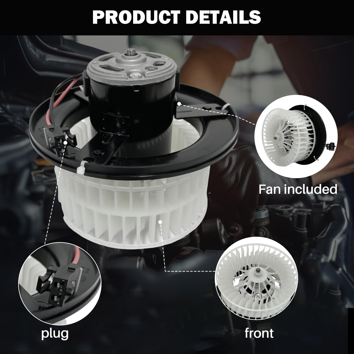 Aspligo Front Ac Heater Blower Motor Fan Fit For Freightliner Century Class 1996-2002 ,Columbia 2000-2002 ,Boa8041500789, 351034