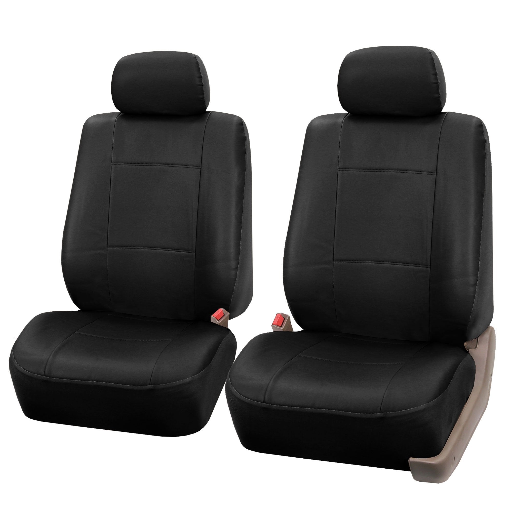 Fh Group Front Set Faux Leather Car Seat Cover For Low Back Seat With Removable Headrest, Universal Fit, Car Seat Covers For Suv