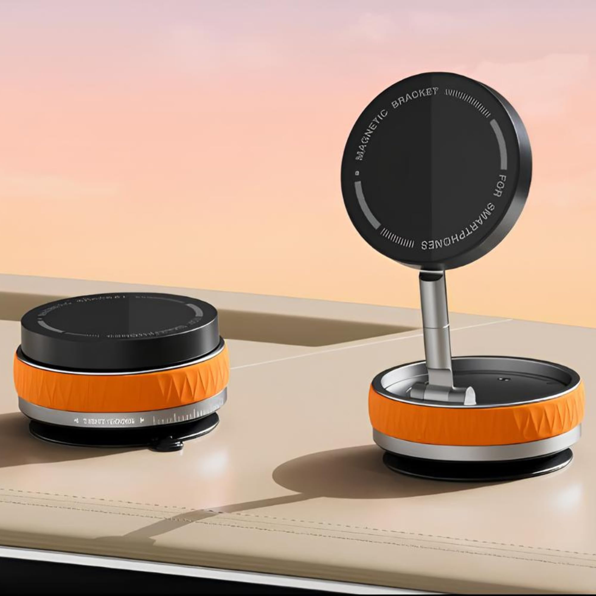 PlayPulse K10B 360 Magnetic Car Phone Holder | Strong Suction Cup Mobile Mount with Adjustable Viewing Angle, Foldable & Retract