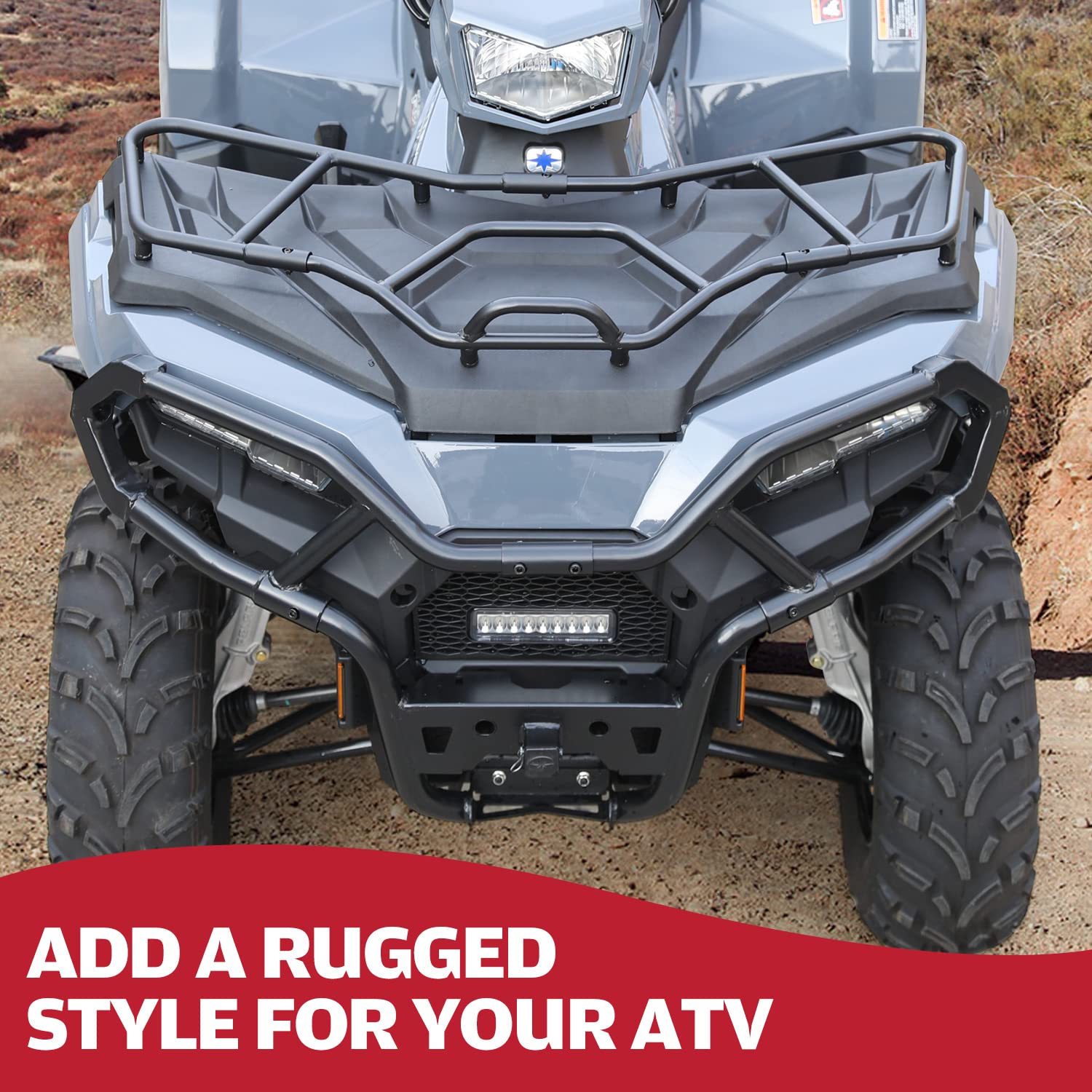 A & UTV PRO Rear Rack Extender for Polaris Sportsman 570 450 H.O. 2021 2022 2023 2024, Heavy Duty Steel ATV Back Luggage Rack Ex