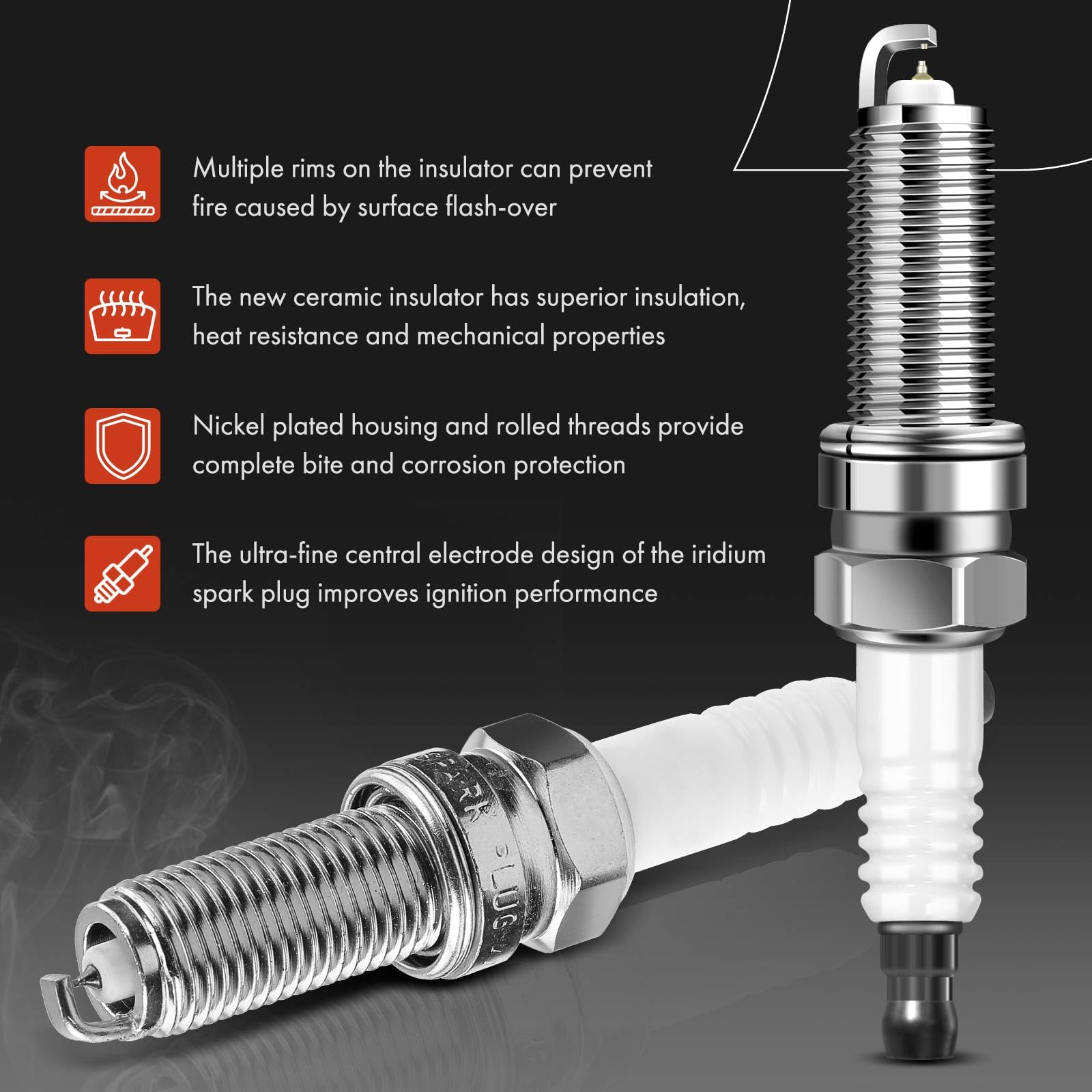 A-Premium Set Of 6 Ignition Coil Pack And Iridium Spark Plugs Compatible With Honda Accord 2008-2012 Crosstour Odyssey & Acura Rl Tl Tsx 3.5L 3.7L