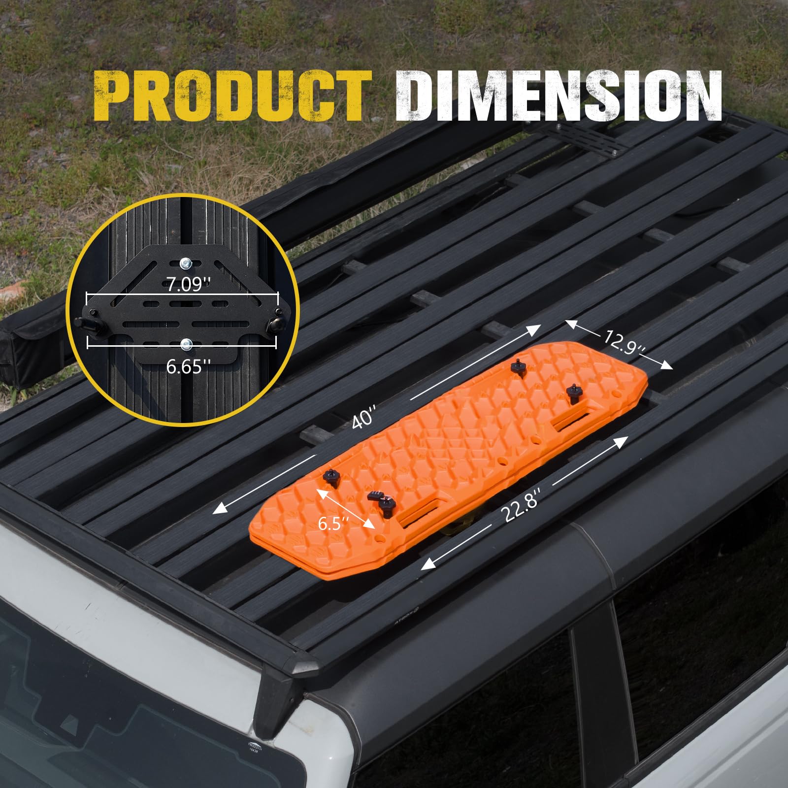 Bunker Indust Gen 7Th Traction Boards With Mounting Kit, Pair Offroad Recovery Tracks With Jack Base For 4X4 Jeep Truck Tire Tra