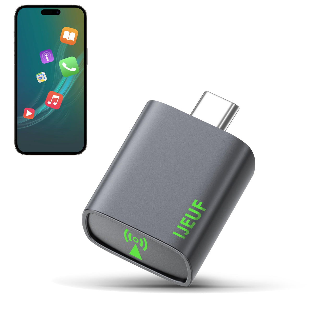 Wireless Carplay Adapter For Iphone 2025 Upgrade,Ultra-Low Lag,Stable Connection,Mini Bluetooth Apple Car Play Adapter For Ios 1