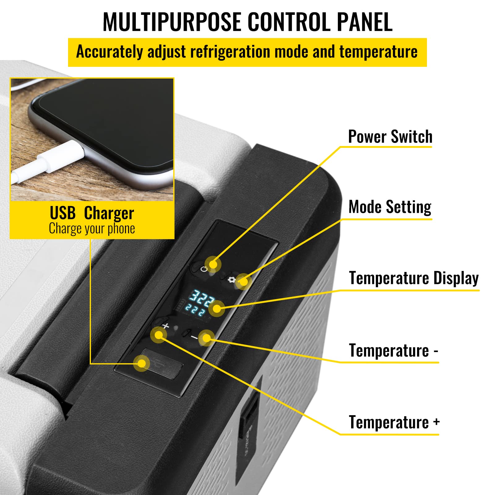 VEVOR 10 Quart 12 Volt Portable Mini Freezer Car Compressor Fridge Cooler
