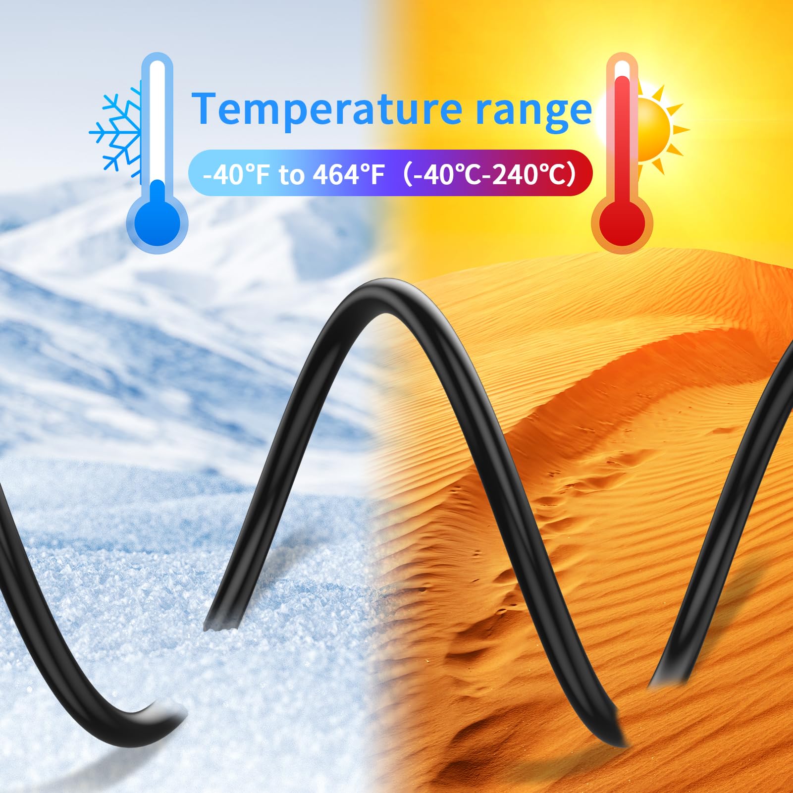 Vacuum Hose Automotive, 1/8'' 5/32'' 3/16'' 1/4'' 5/16'' 3/8''ID High Performance Silicone Vacuum Tubing Hose Kit, 6PCS Vacuum L