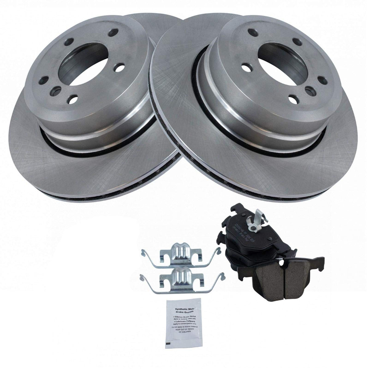 Trq Rear Brake Pad & Rotor Kit Brake Pads Brake Rotor Ceramic Compatible With 2006-2007 Bmw 525Xi 2010 528I 2009-2010 528I Xdriv