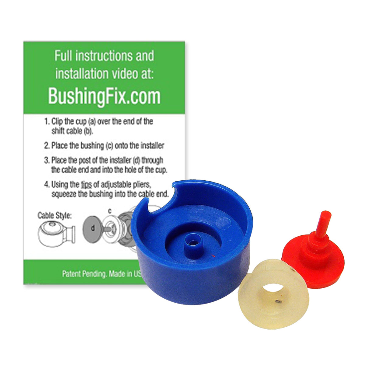 BushingFix UP1Kit Transmission Shift Cable Bushing Repair Kit, Shifter Cable Kit Fits Ford, Chevy, Buick, and More, Automatic Tr