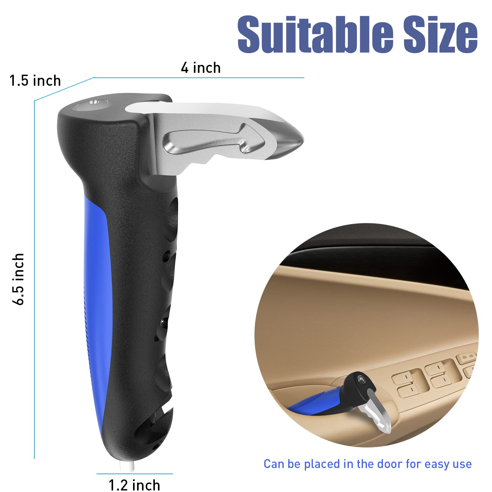 5 In 1 Vehicle Support Handles, Elderly Portable Automotive Door Assist Handles Multifunction Car Handle With Led Flashlight Sea