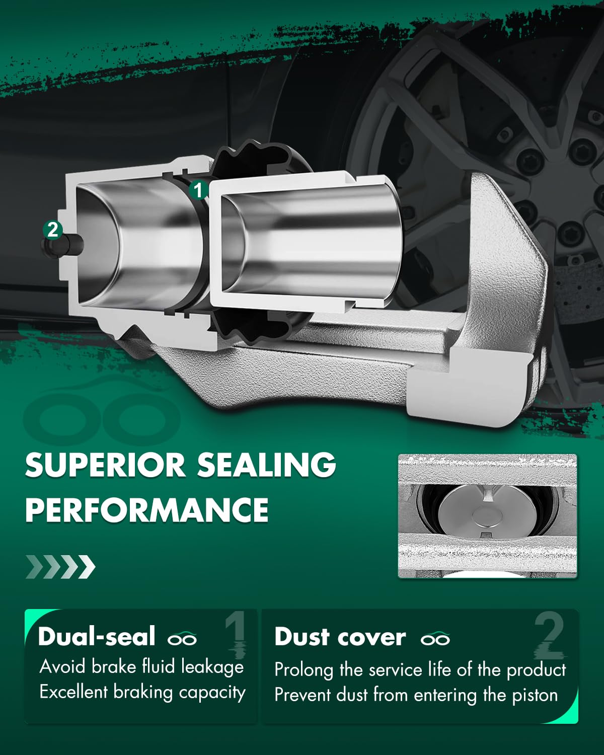 Scitoo Rear Right Brake Caliper With Bracket 18B5398 Compatible For Chrysler Town & Country 2012-2016, For Dodge Grand Caravan 2