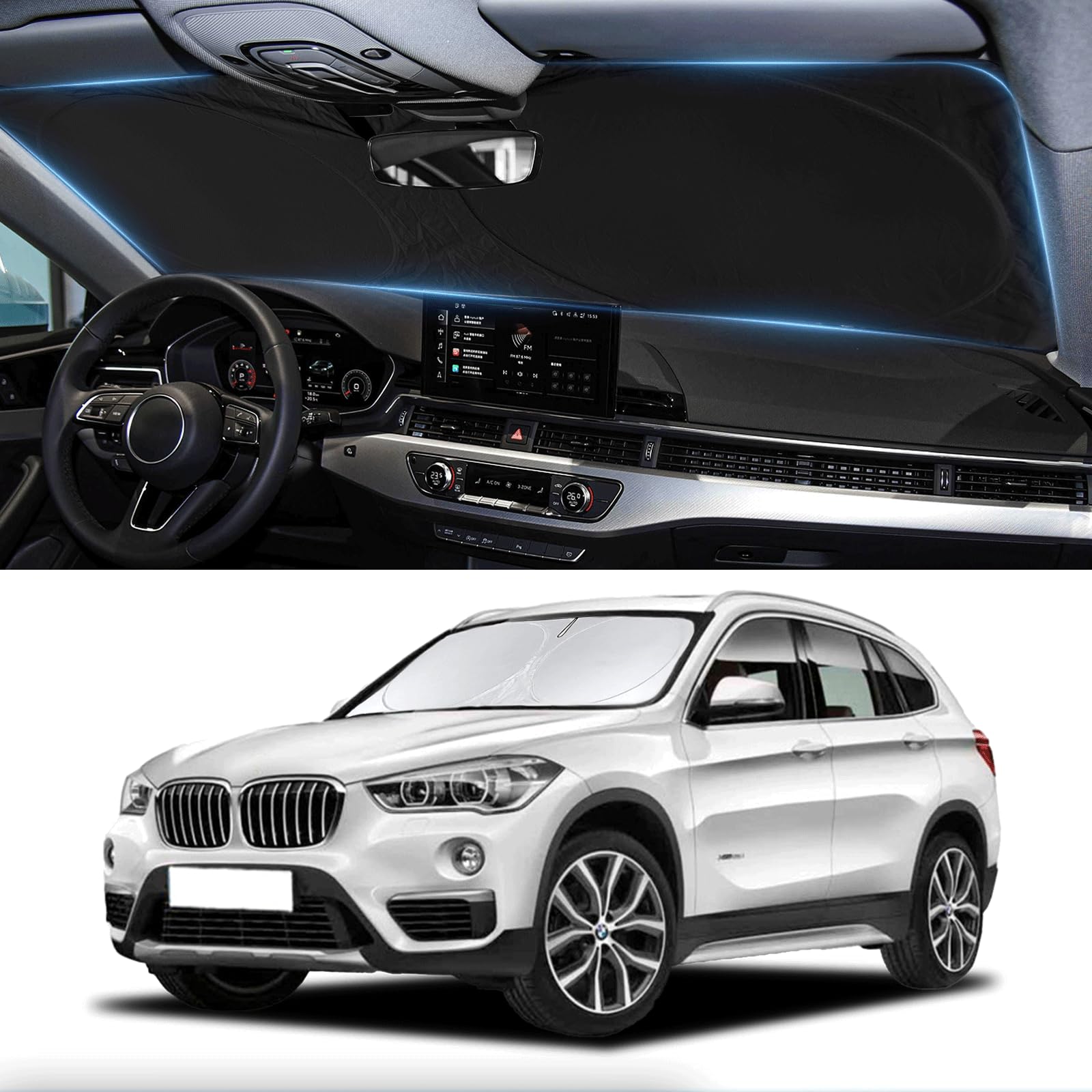 For X1 E84 Sunshade Windshield Sun Shade For Bmw X1 E84 Accessorie 2016 2017 2018 2019 2020 2021 2022 Insulated Front Window Shi