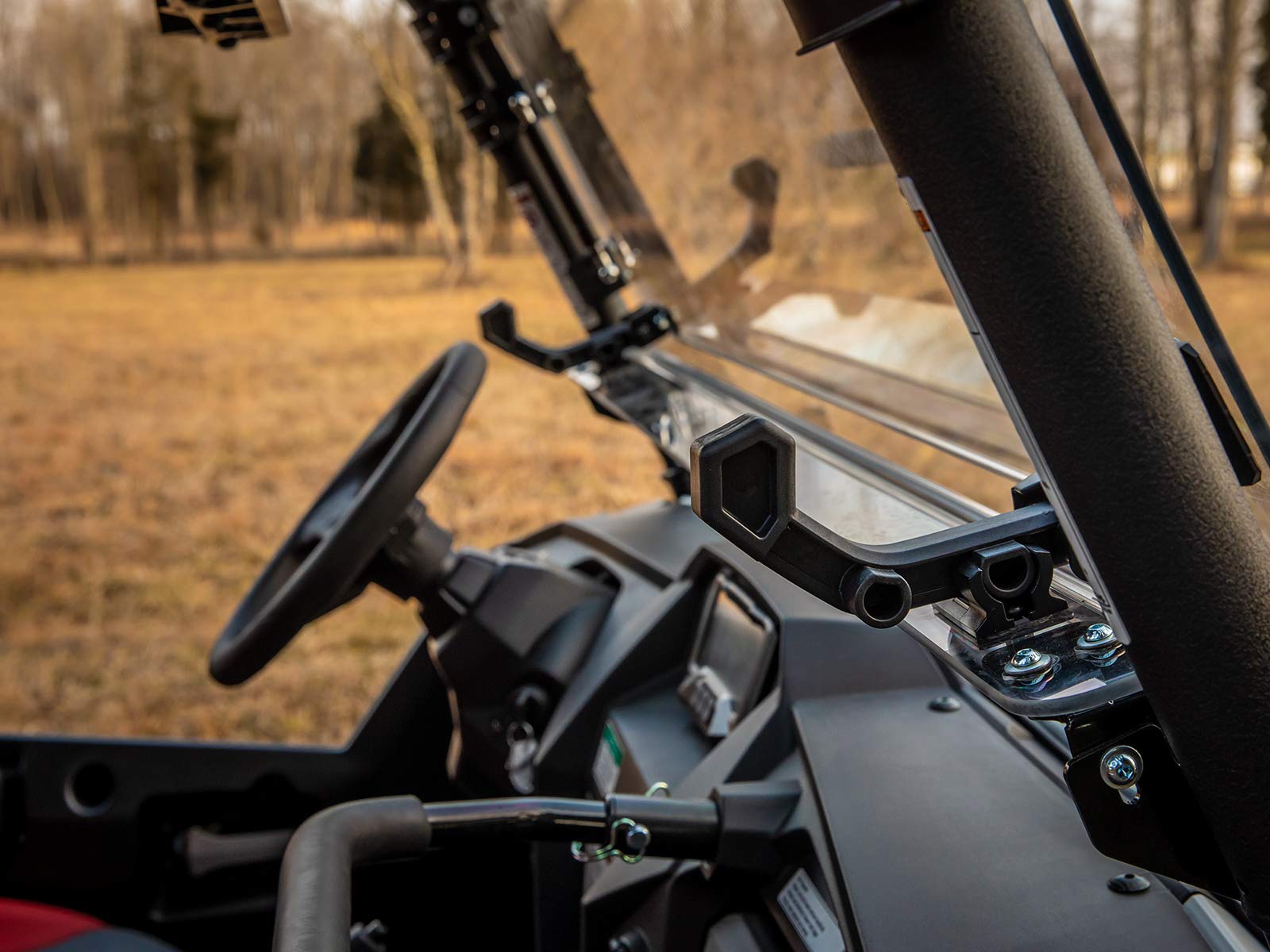Superatv Scratch Resistant 3-In-1 Flip Windshield For 2018-2020 Yamaha Wolverine X4 | Usa Made | 1/4' Thick Polycarbonate 250X Stronger Than Glass | Hard Coated | Set To Open, Vented, Or Closed!