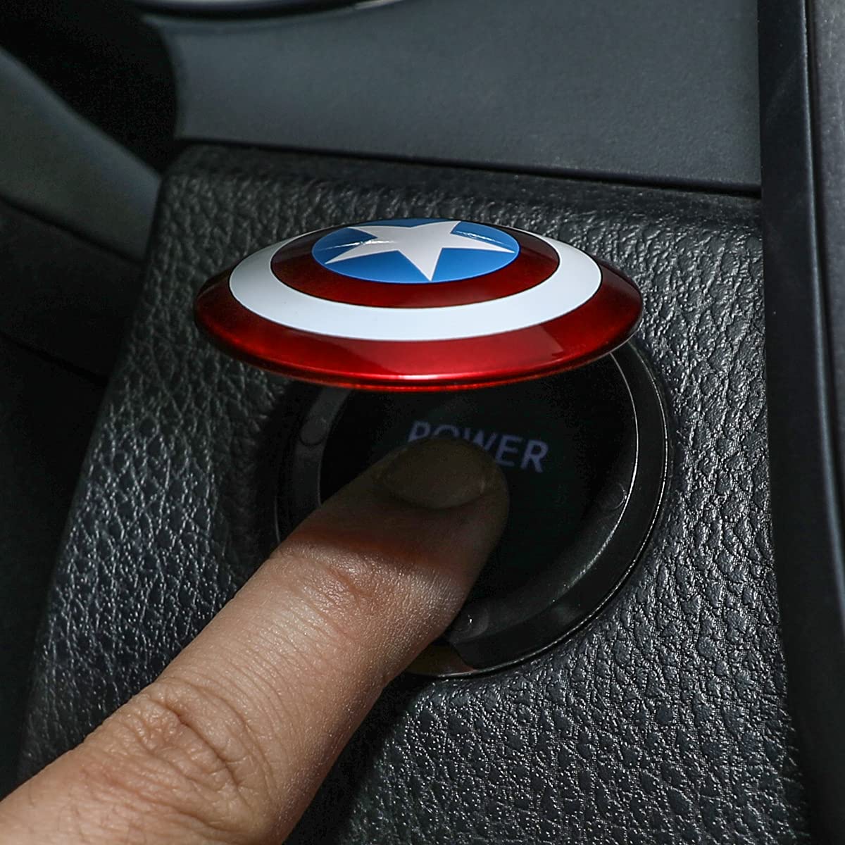 Car Engine Start Button Cover Abs General Motors Ignition Switch Trim Cover Captain America Auto Start Ring