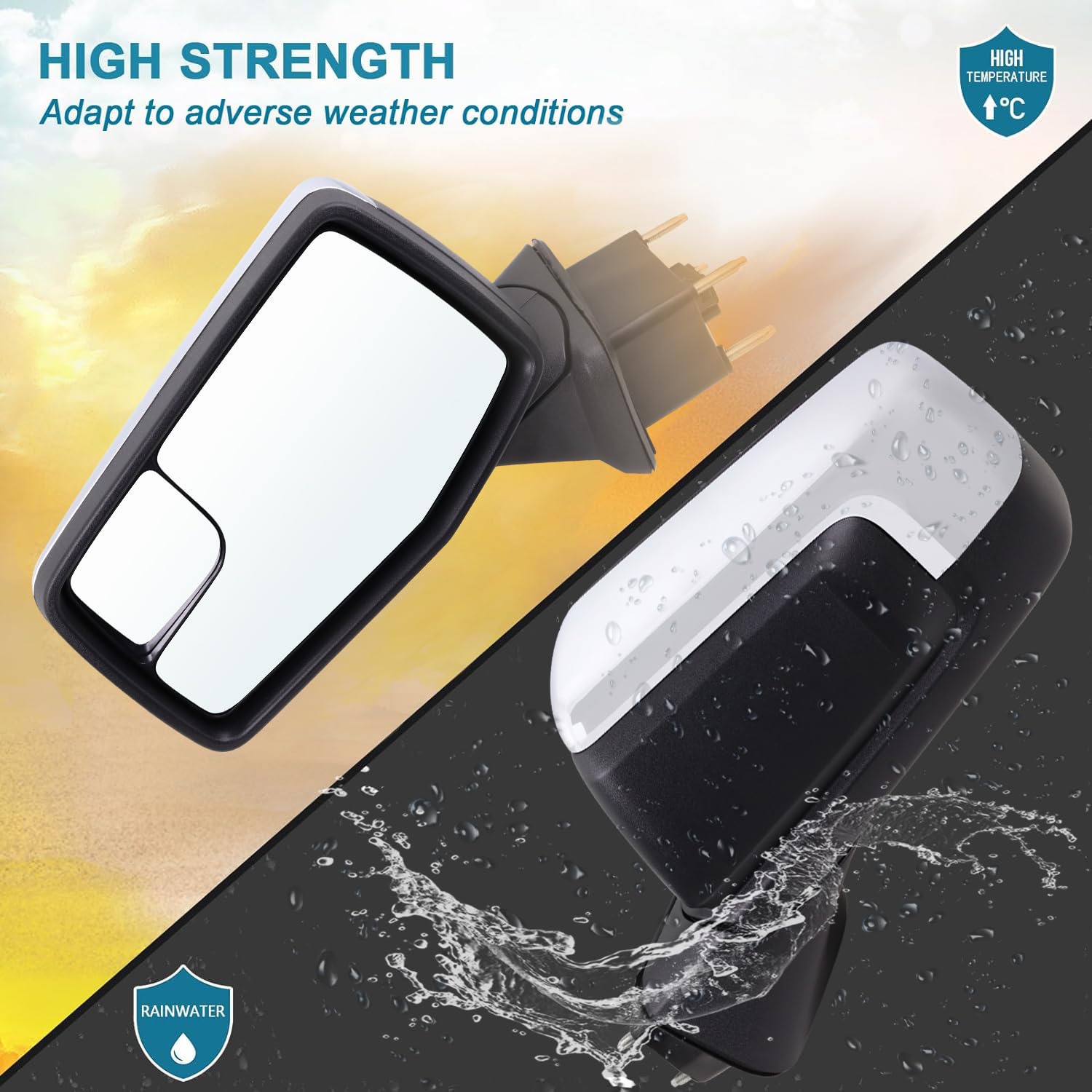 Lqito Left Driver Side Mirror Compatible With 2019-2025 Chevy Silverado 1500 With Power Glass Manual Folding Heated Without Turn