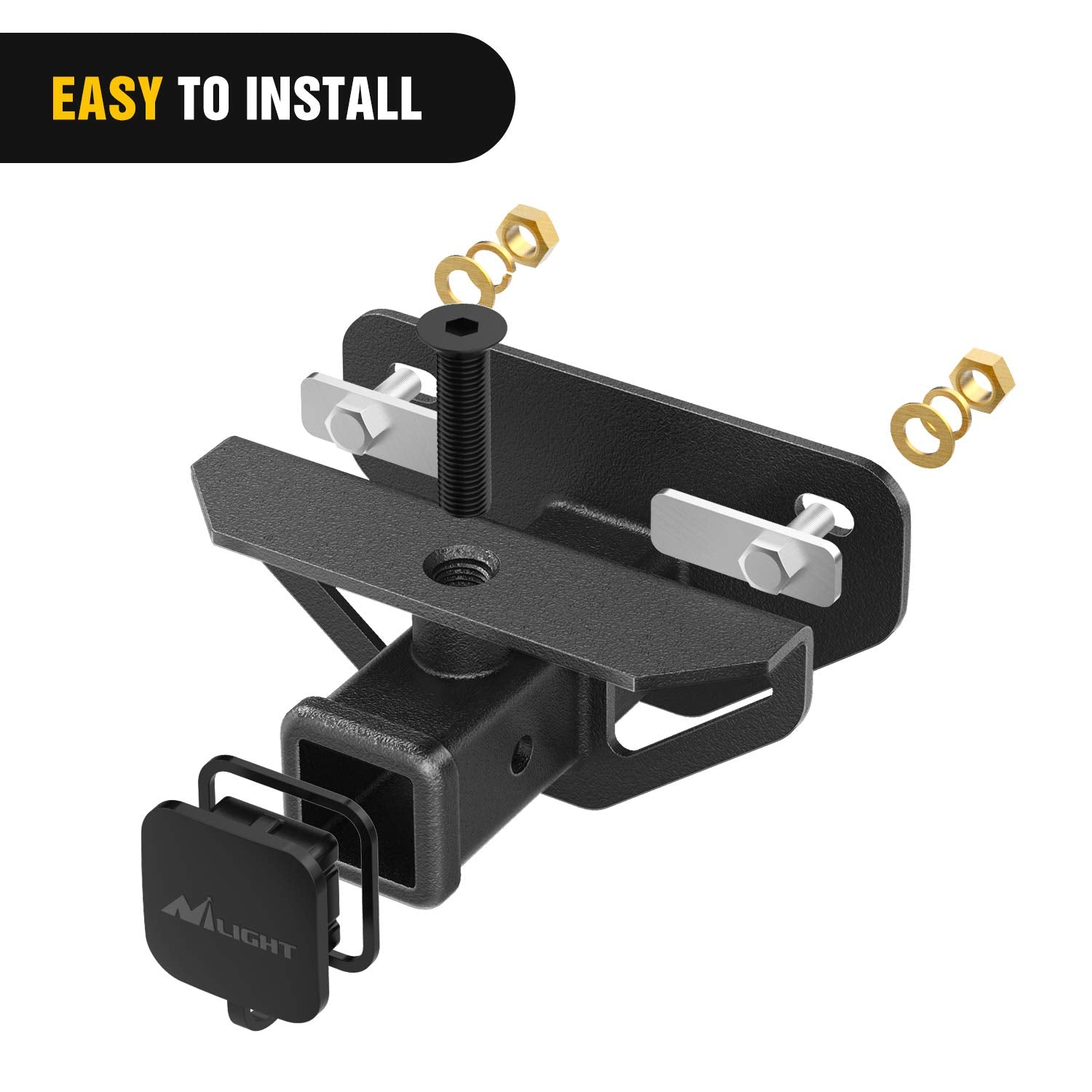 Nilight 2 Inch Rear Trailer Hitch Receiver Class 3 Tow Towing Hitch & Cover Kit, Fits For 2003-2018 Dodge Ram 1500 & 2003-2013 R