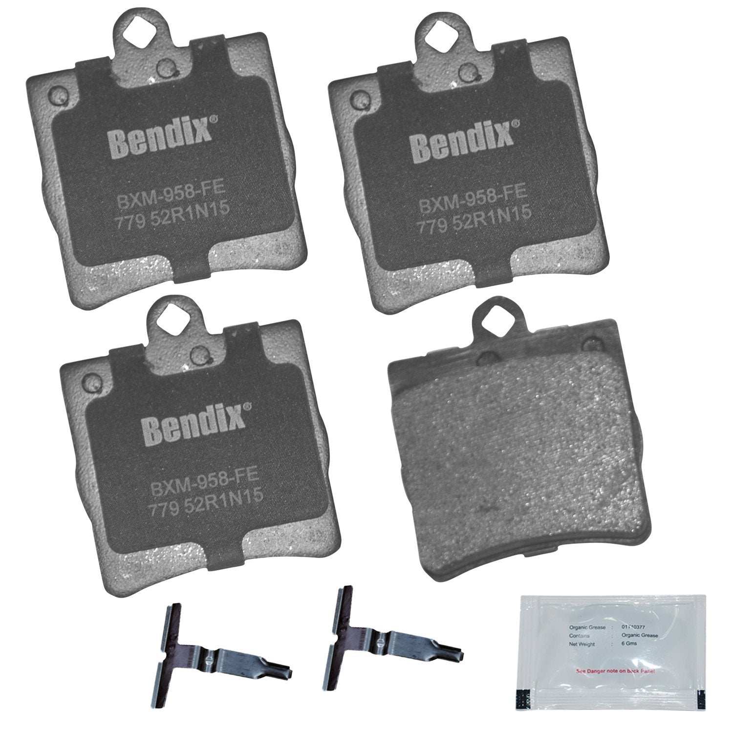 Bendix Priority1 Cfm779 Semi-Metallic Rear Brake Pads For Select Models Chrysler Crossfire, Mercedes-Benz C230, C240, C280, Cl20
