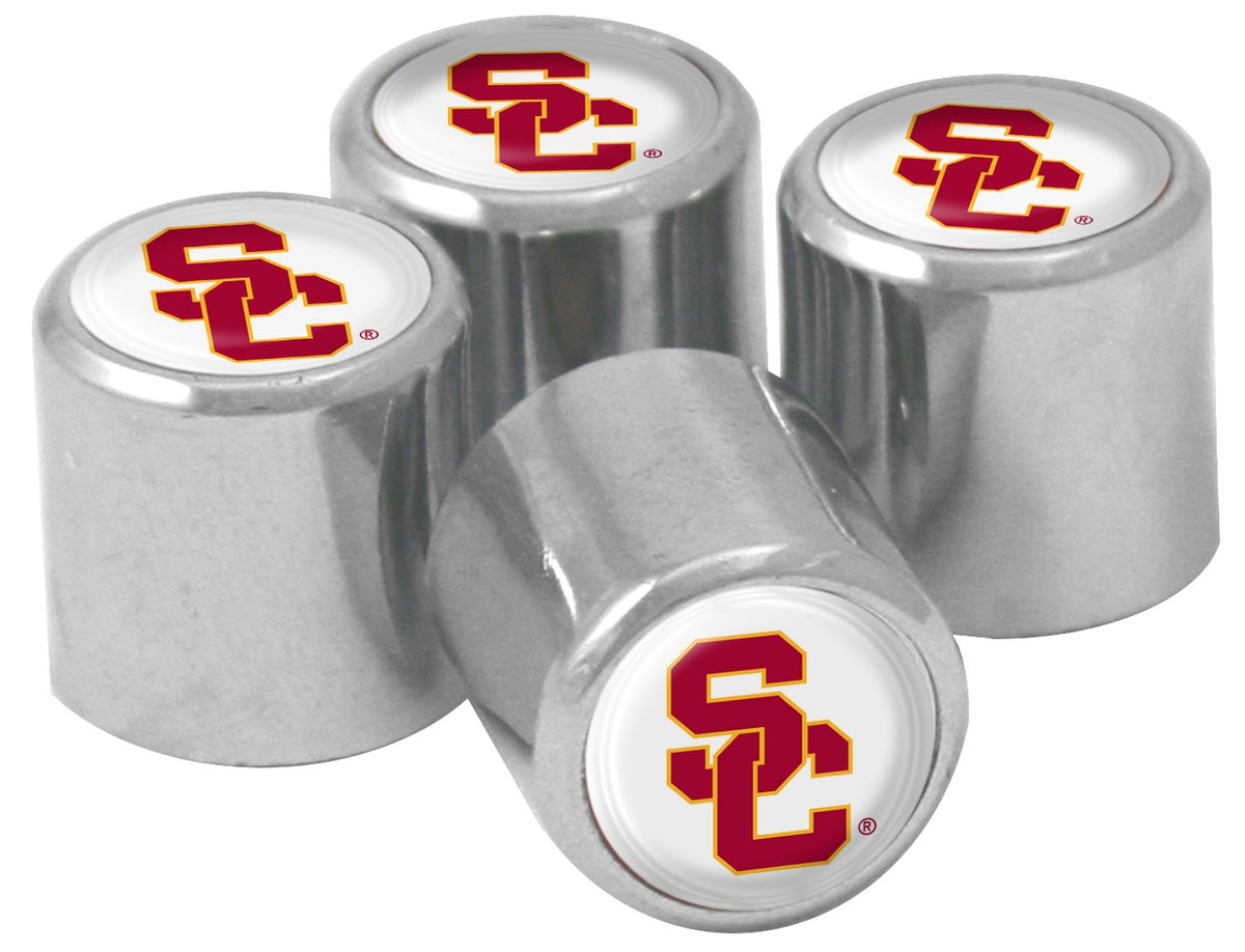 NCAA USC Trojans Metal Tire Valve Stem Caps, 4-Pack