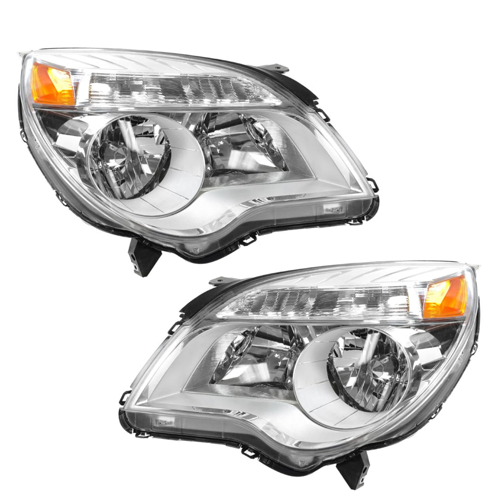 Trq Driver & Passenger Side Headlight Assembly Set Headlights Driver & Passenger Side Compatible With 2010-2015 Chevrolet Equino