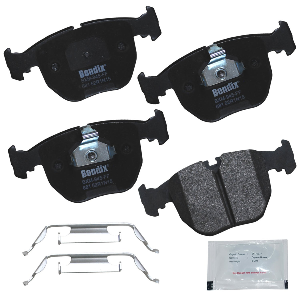 Bendix Priority1 Cfm681 Semi-Metallic Front Brake Pads For Bmw 530I 2003-2001, 540I 2003-1997, 740I 1995, 740I 2001-1997, 740Il 