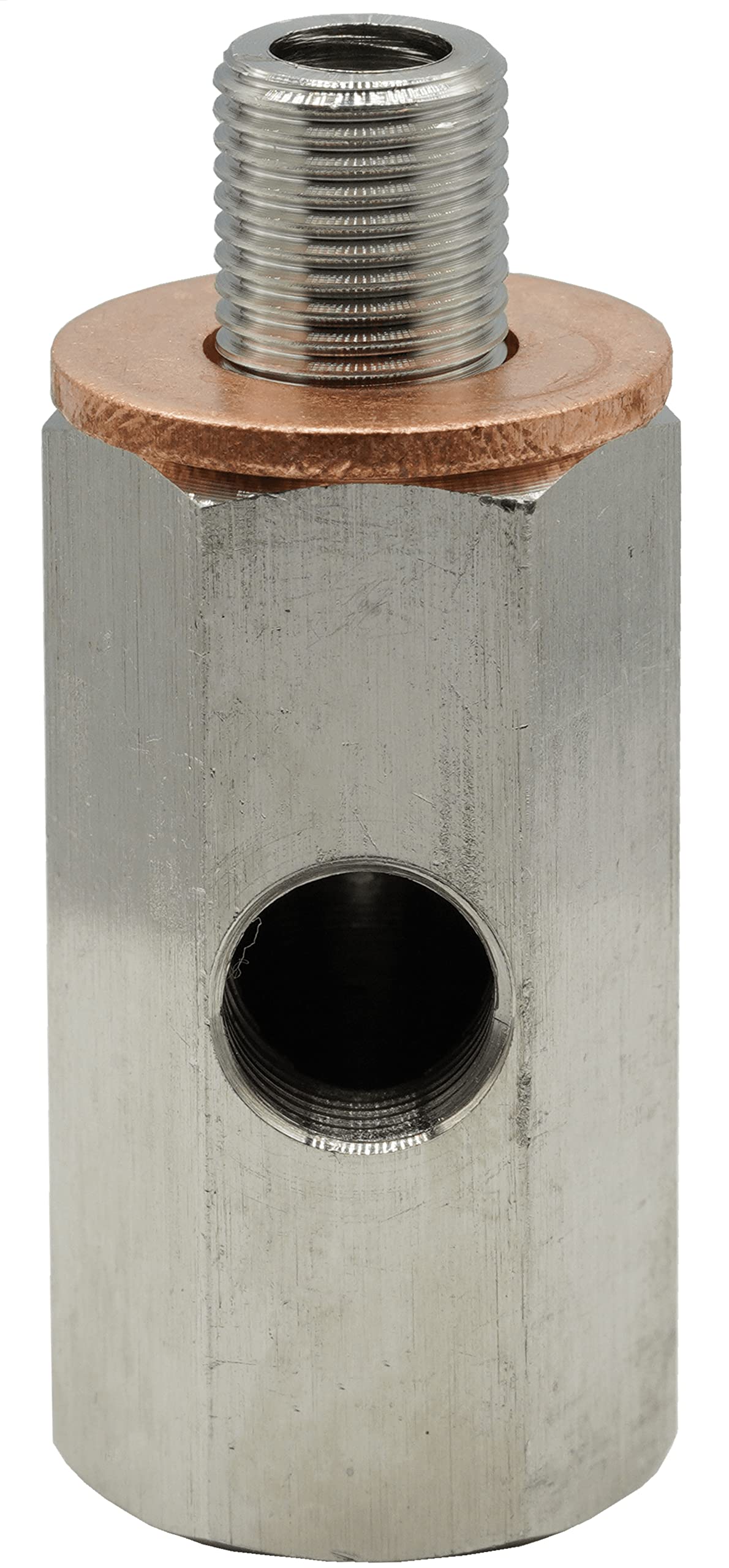 Dsnaduo M10 Oil Pressure Sensor Tee Adapter Turbo Supply Feed Line Gauge M10x1.0 Female to M10 x 1.0 Male with 1/8 NPT Side Port