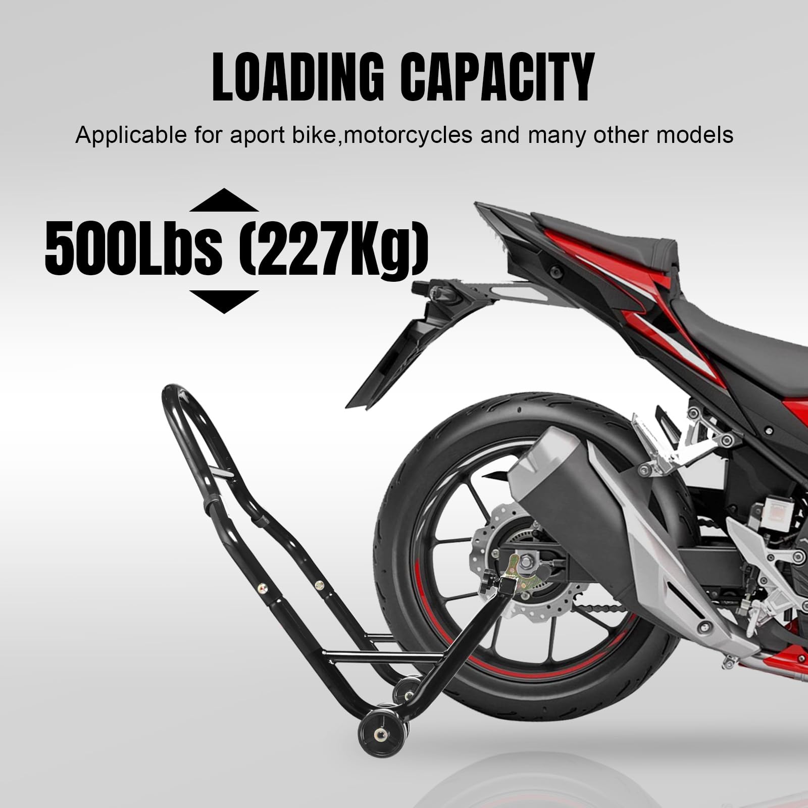 Jack Boss Motorcycle Stand Rear Combo Wheel Lift Stand, 500Lbs Capacity,Swingarm Spool Paddock Stand For Sport Bike,Fit For Yama