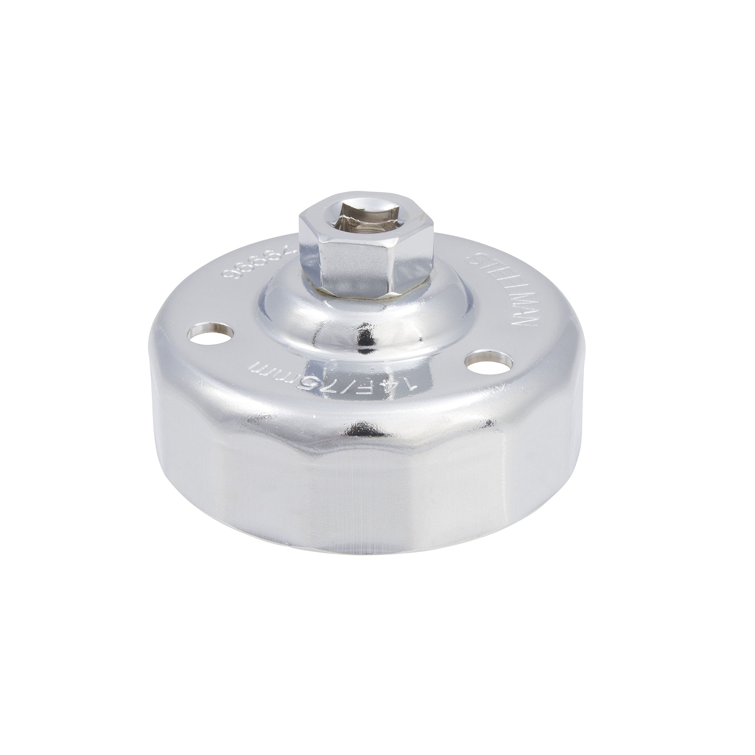 Steelman 75mm x 14 Flute Oil Filter Cap Wrench, 3-8 inch Drive, Low-Profile Design for Confined Space