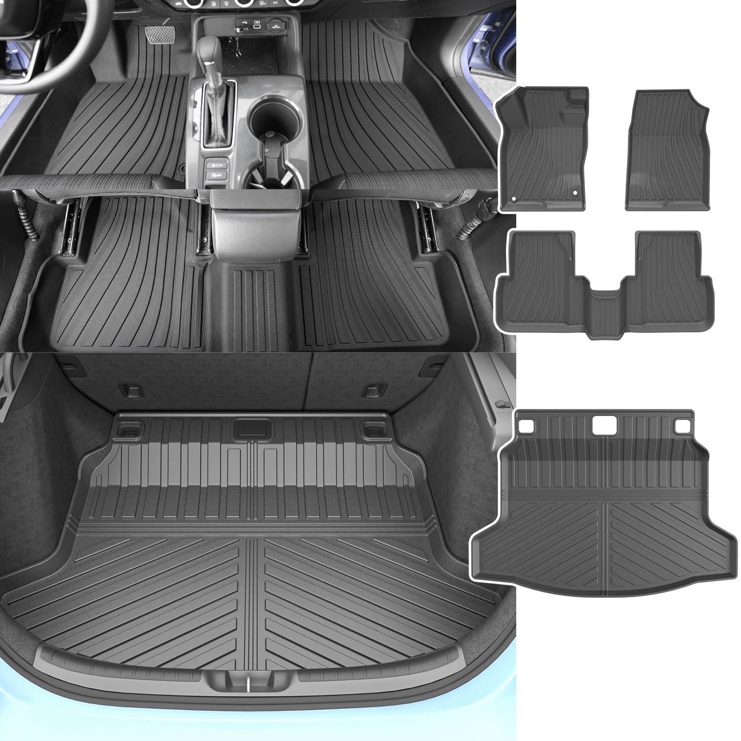 Powoq Floor Mat Compatible With 2022-2025 Honda Civic Hatchback Trunk Mat Tpe Floor Liner Cargo Mat Replacement For 2022-2024 20