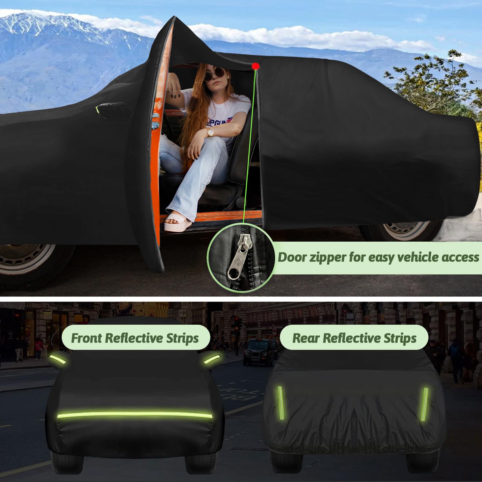 Car Covers For 1984-1996 Corvette C4, 6 Layers 210T Waterproof All Weather Rain Sun Uv Protection Outdoor Full C4 Car Cover With