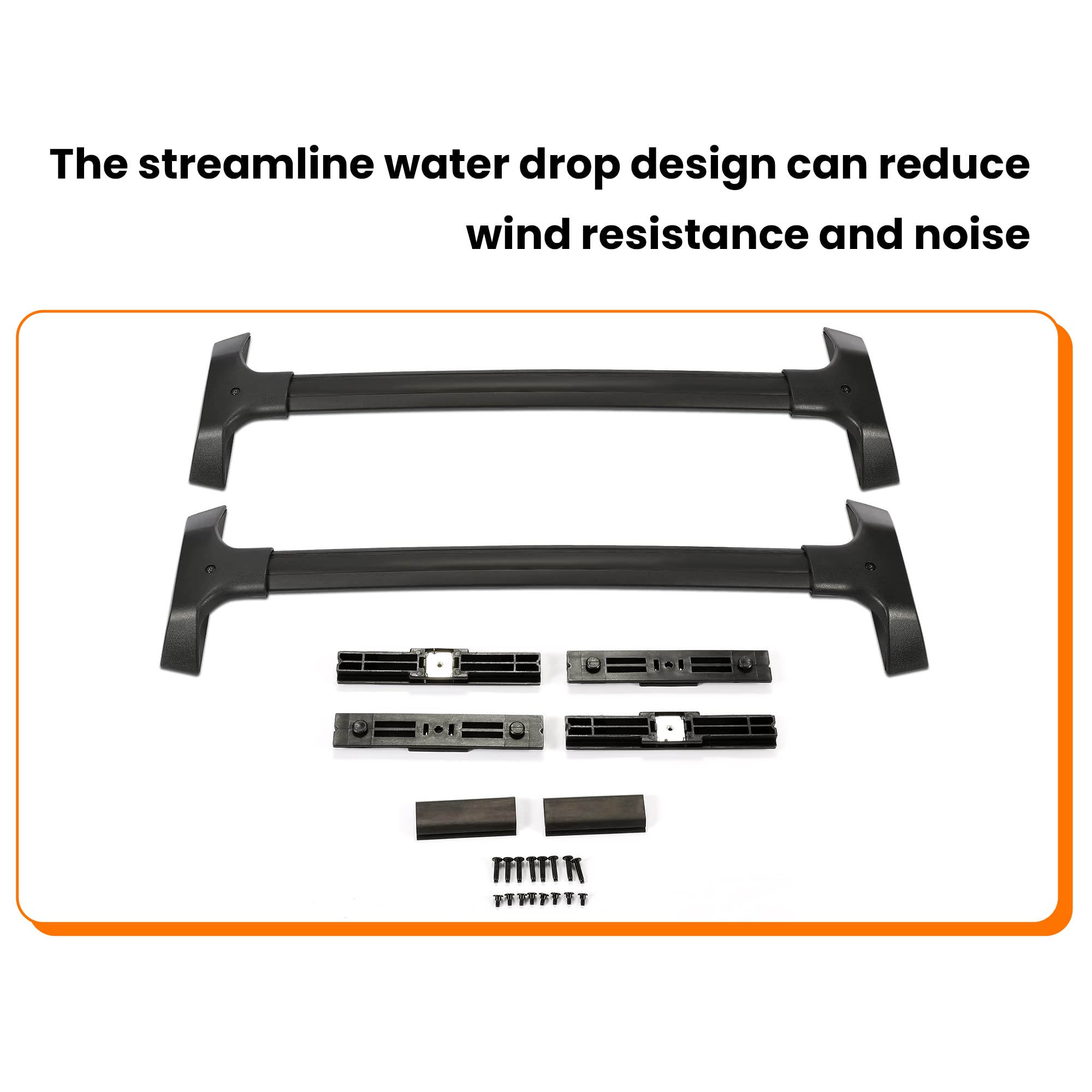 Ecotric Aluminum Roof Rack Cross Bars Compatible With 2009-2017 Chevy Traverse Top Rail Luggage Cargo Carrier (1 Pair) C Channels Are Not Included