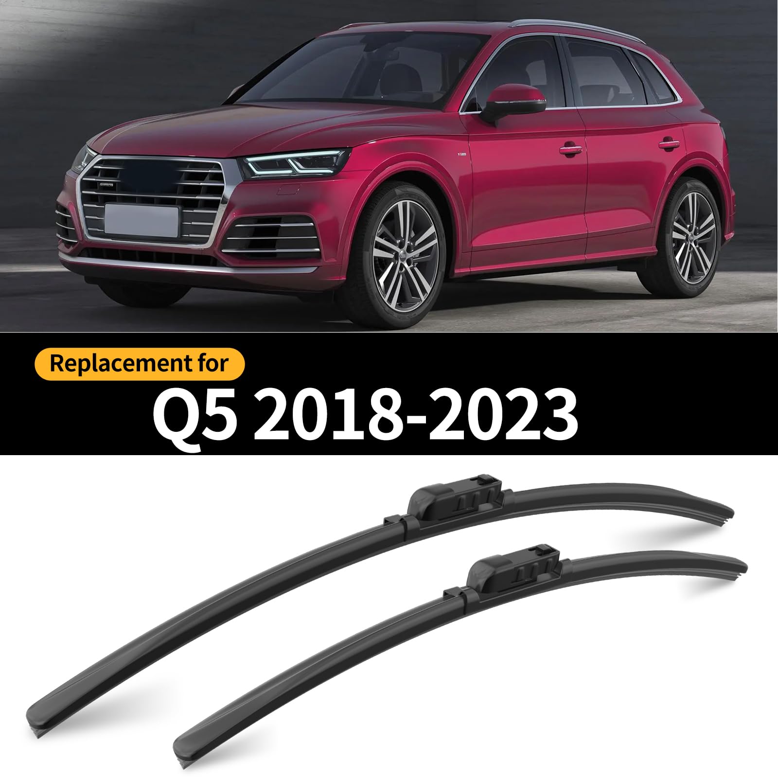 Replacement For Audi Q5 2018 2019 2020 2021 2022 2023 Windshield Wiper Blades-All-Weather Car Front and Rear Window Wiper