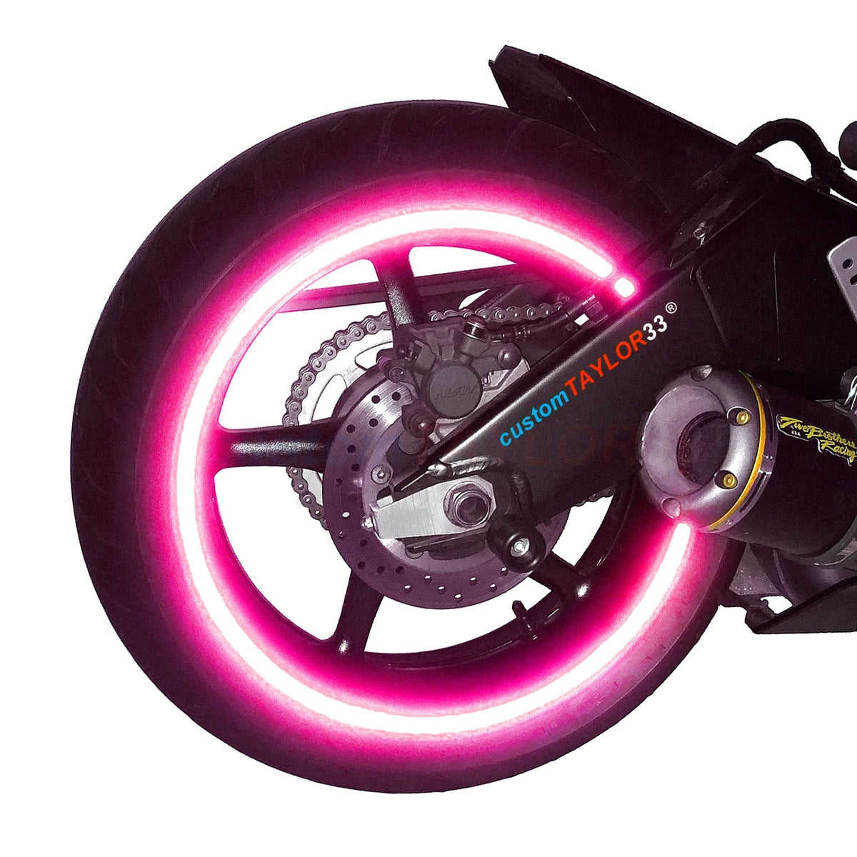 customTAYLOR33 Special Edition Hot Pink High Intensity Grade Reflective Copyrighted Safety Rim Tapes (10'' (TIRE Size, for Stand