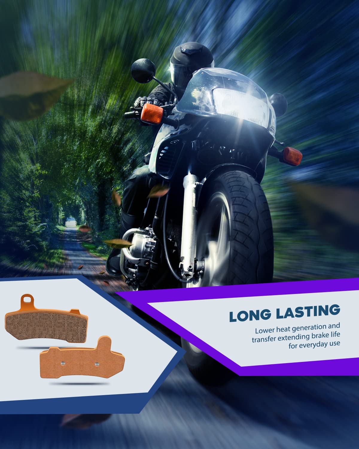 Eccpp Brake Pads Fits 08-22 Flhr Road King, Flhtcu Ultra Classic Electra Glide, Fltrx Road Glide, Fa409 Front And Rear