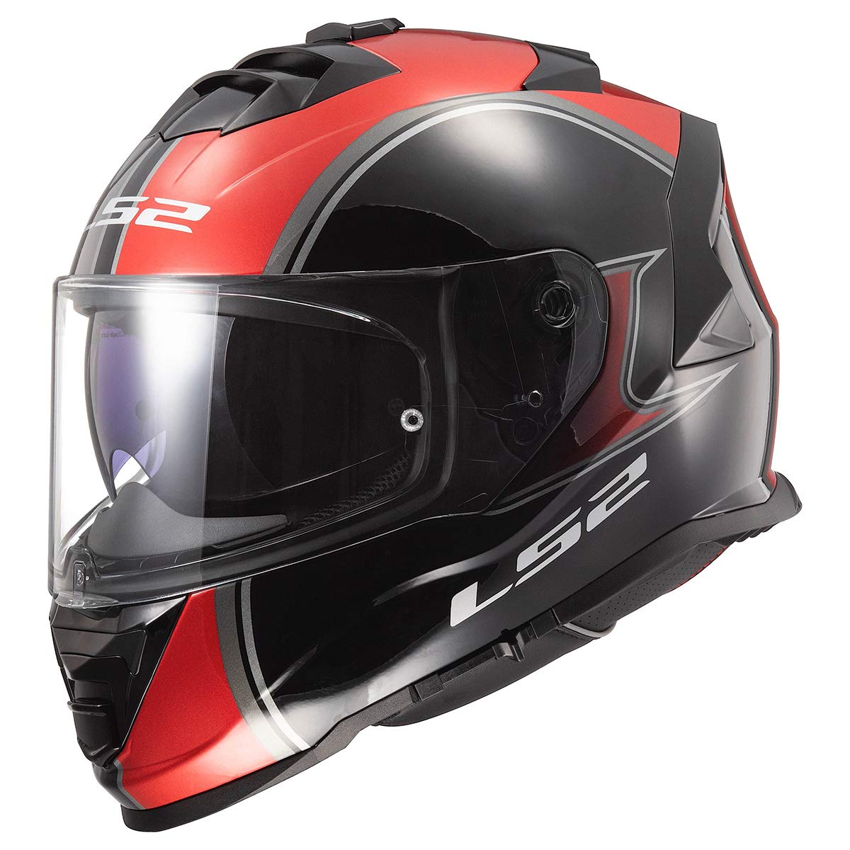 Ls2 Helmets Assault Full Face Motorcycle Helmet W/Sunshield (Paragon Metallic Red/Black - Small)