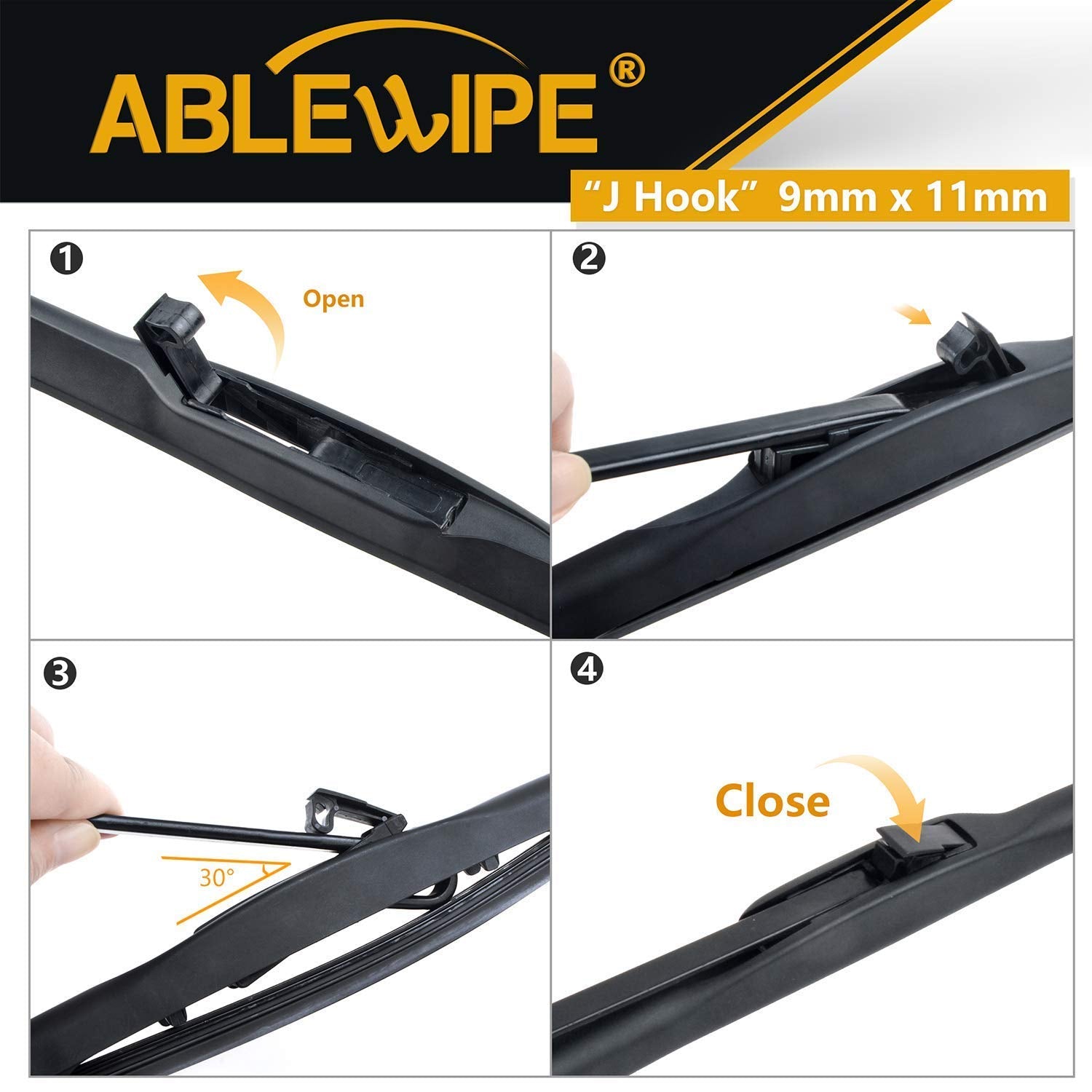 Ablewipe Windshield Wiper Baldes, 28 Front Window Wiper Blades Model: 18O13B (1 Piece)