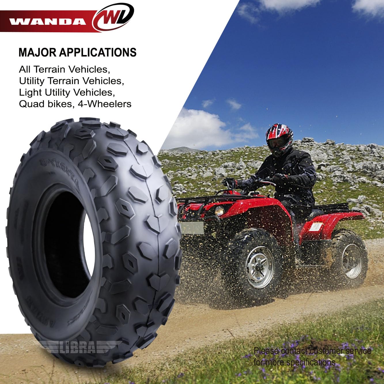 Wanda 2 New Sport Atv Tires 19X7-8 4Pr - 10038