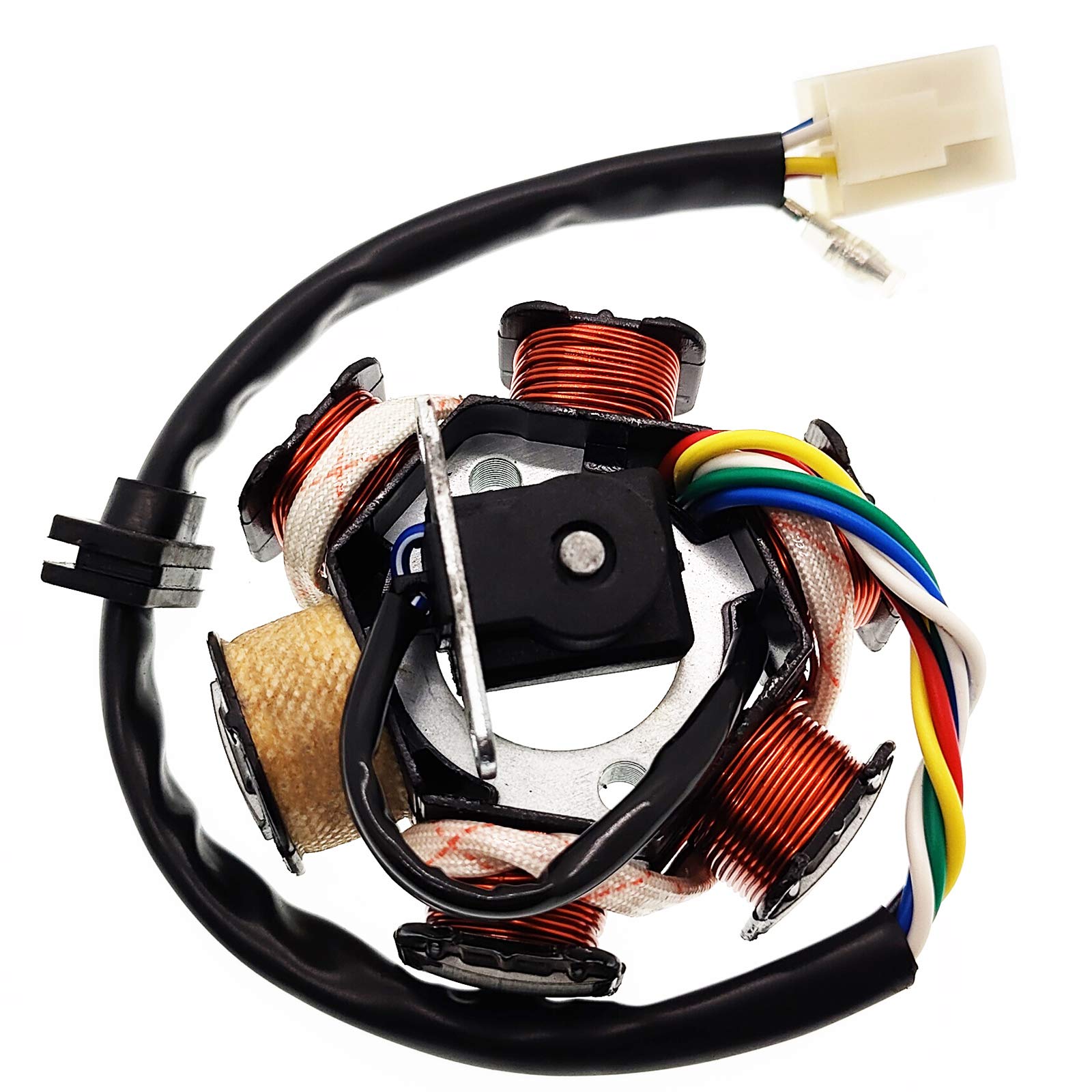 Gy6 Performance Stator Coil 50Cc 110Cc 125Cc 150Cc Ac 6 Coil 5 Wire Stator For Gy6 50Cc 125Cc 150Cc Taotao Scooter Atv Go Kart Moped