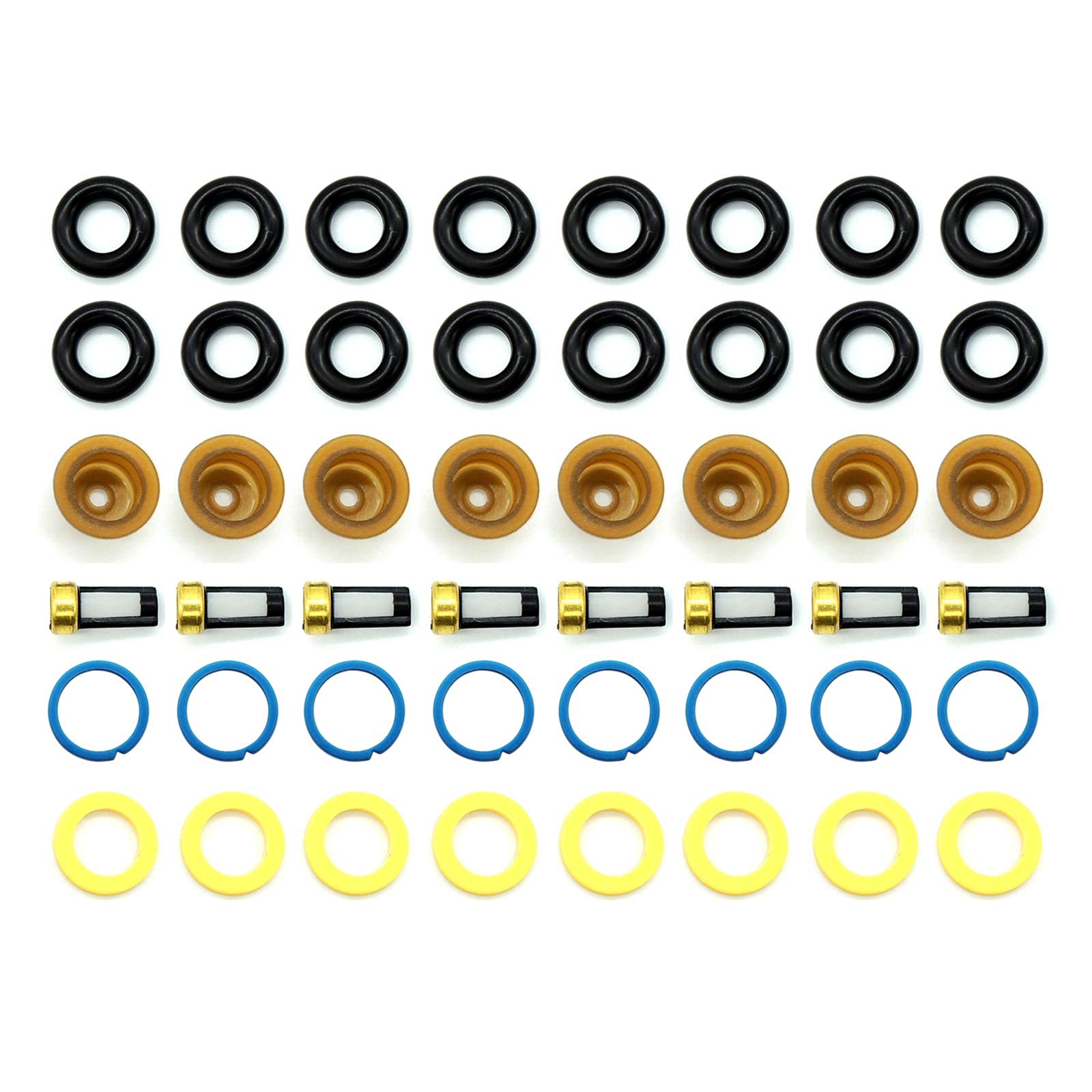 HiSport Fuel Injector Seal Kits Include O-rings, Pintle Caps, Seal Spacers and Filter Baskets Universal Repair Set Replaces 0280