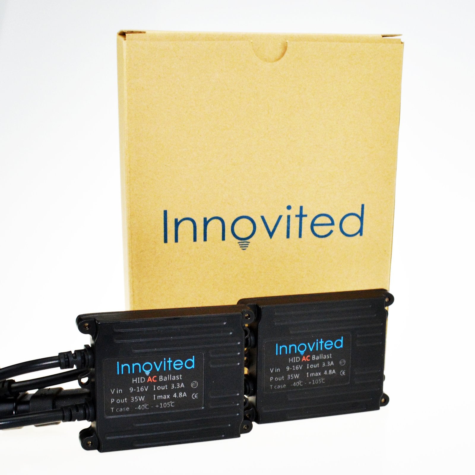 Innovited 9006 8000K 35W Ac Xenon Hid Bundle With Slim Ac Ballast (1 Pair) And (1 Pair) Xenon Bulbs (Light Blue)